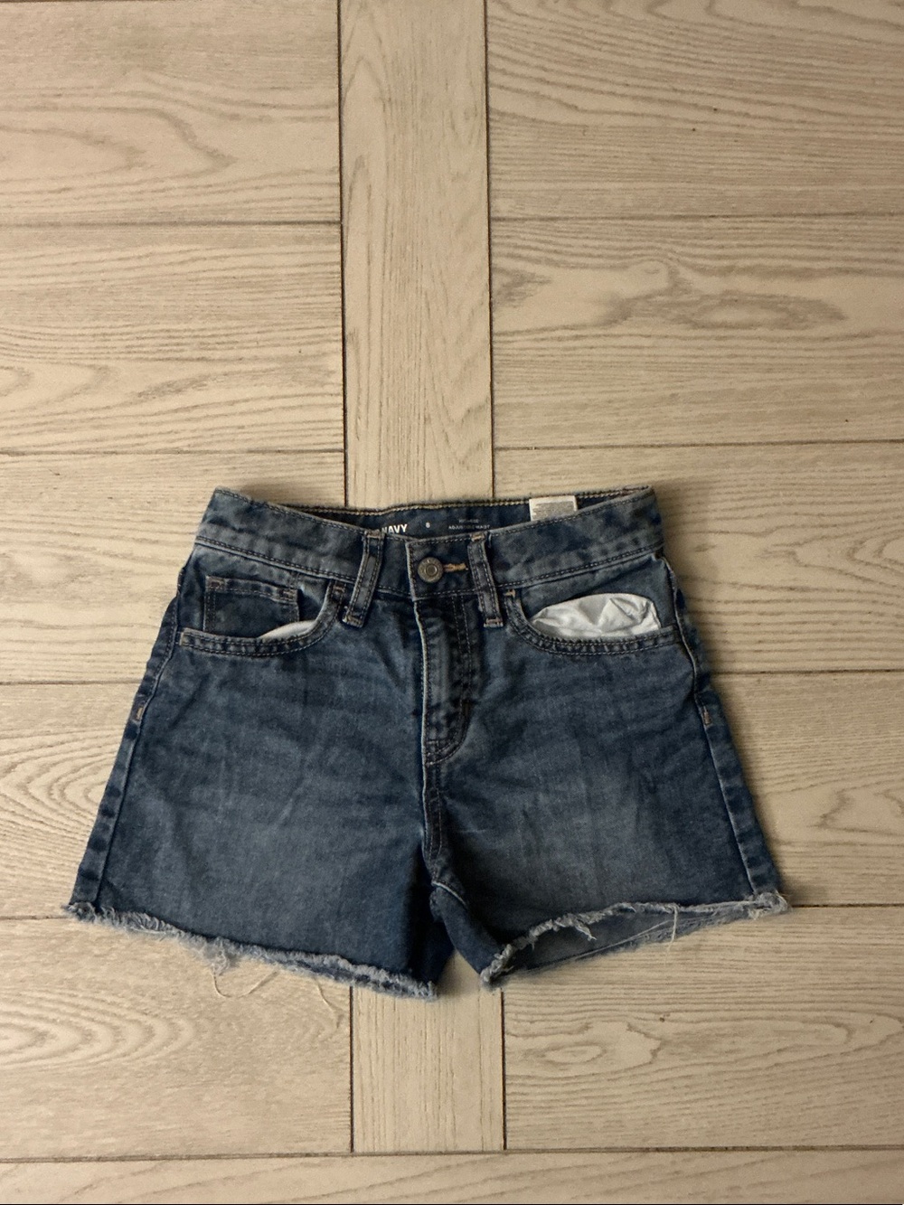 Old Navy Dark Blue Denim Frayed Hem Shorts